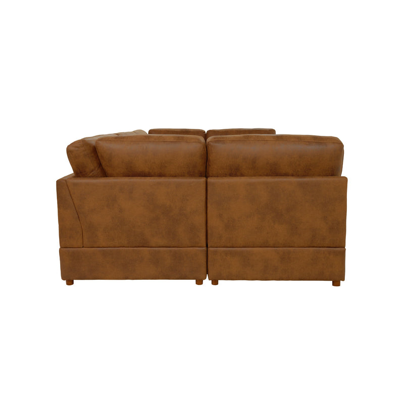 Modular Upholstered Sectional, Medium Firm Seat Cushion, Custom Configuration - Brown