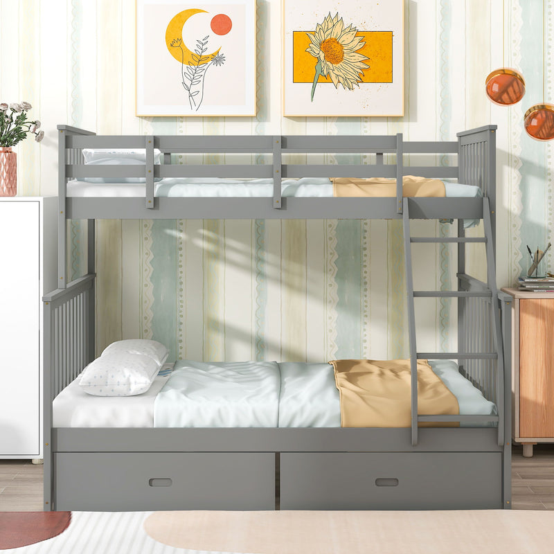 Bunk Bed With Ladder, And Safety Guard Rails