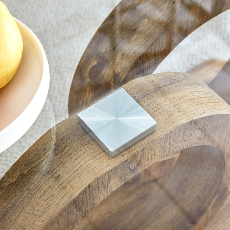 Contemporary Style Glass Top Coffee Table