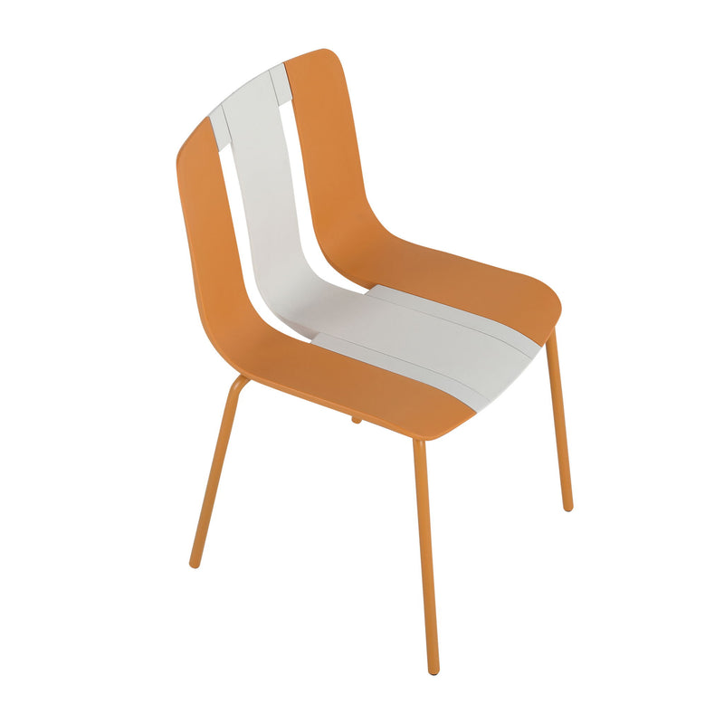 Modern Striped Blocking Single Chairs, Waterproof And Fade Resistant (Set of 4)