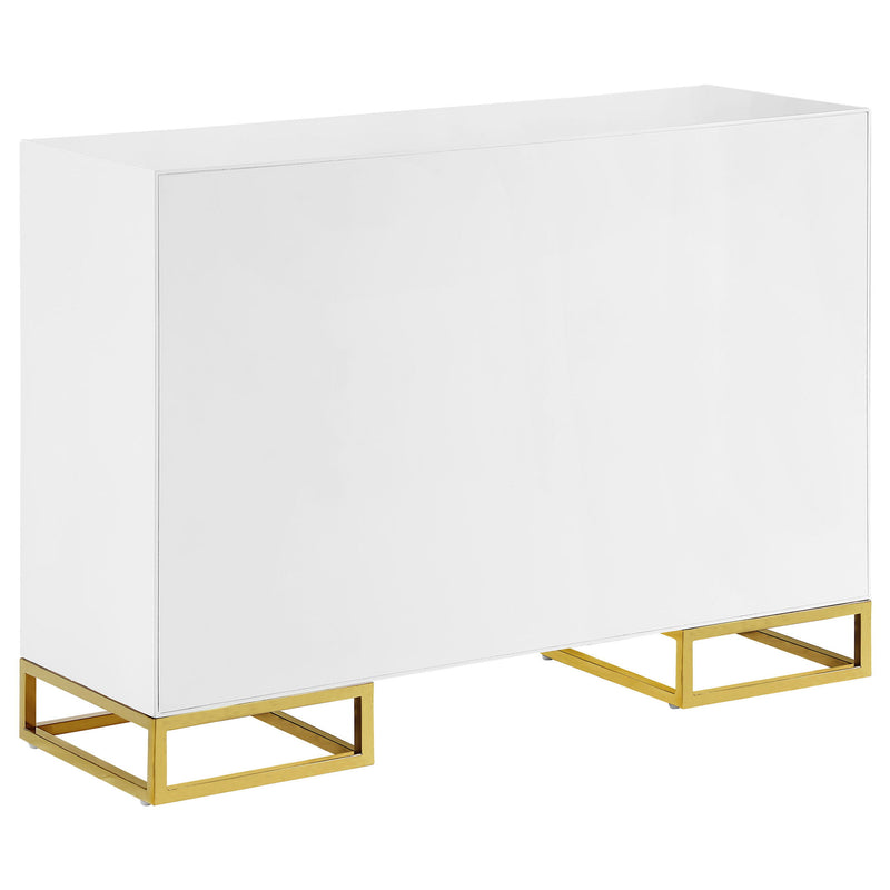 Synchrony - 2 Door Accent Cabinet With Art Deco Trim - White