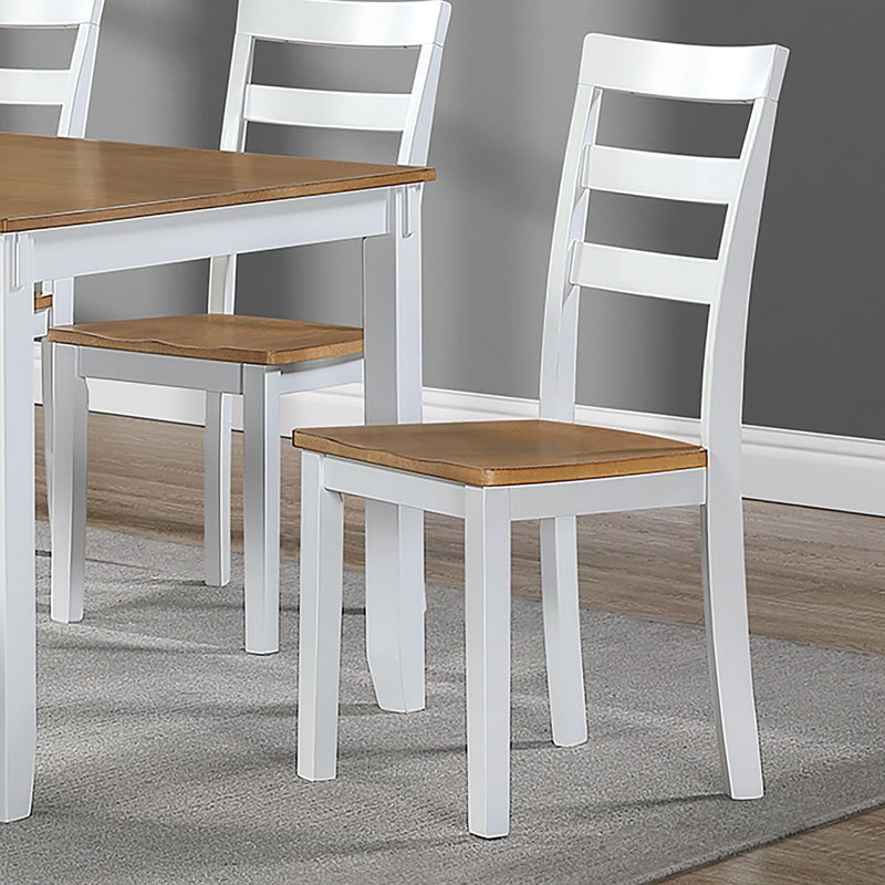 6 Piece Dining Set Table With 4 Side Chairs And Bench - Light Brown / White