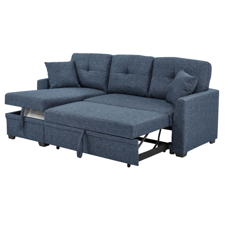 Upholstered Sectional & Pull Out Bed And Chaise Storage