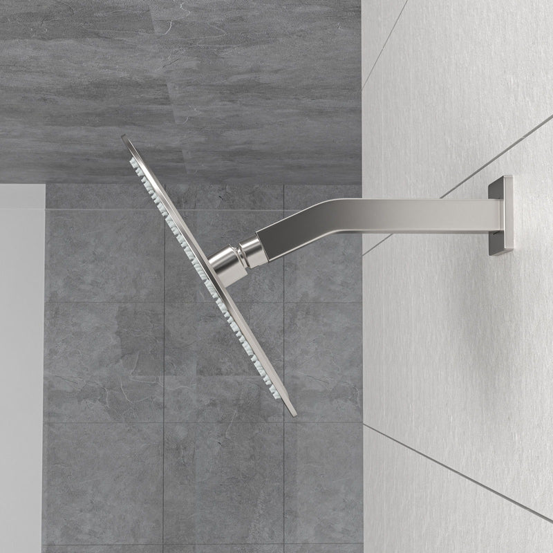 Elegant 6" Shower Arm With Flange, Stainless Steel Construction For Rain Shower Heads