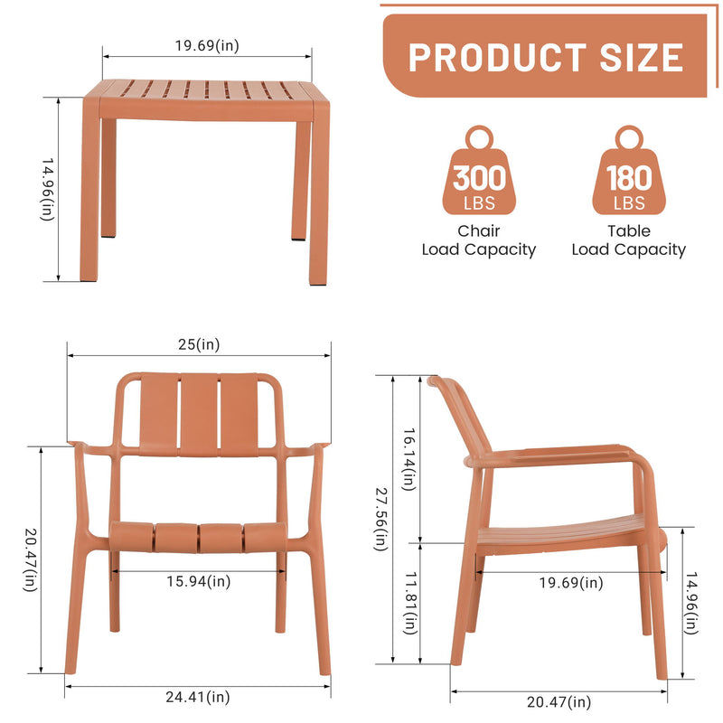 3 Piece Indoor / Outdoor Leisure Table And Chair Set