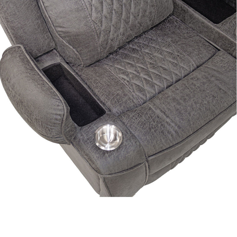 Power Motion Reclining Sectional Set With Console