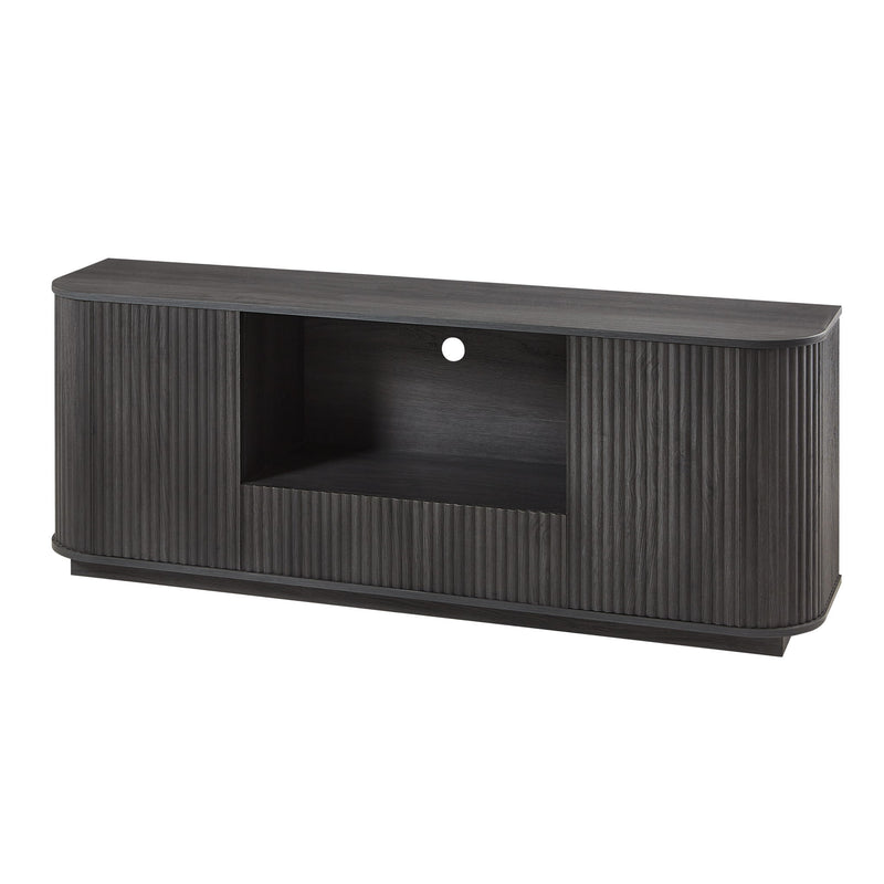 Modern Wavy TV Stand Rounded Sideboard With Storage Cabinet