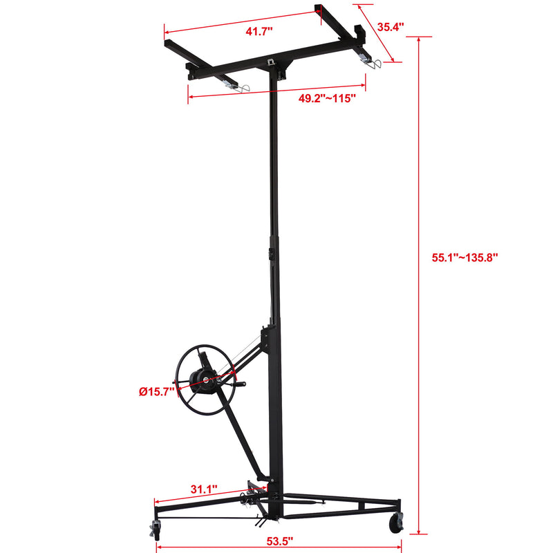 Heavy Duty Drywall Lift Panel Hoist With Adjustable Height And Safety Features