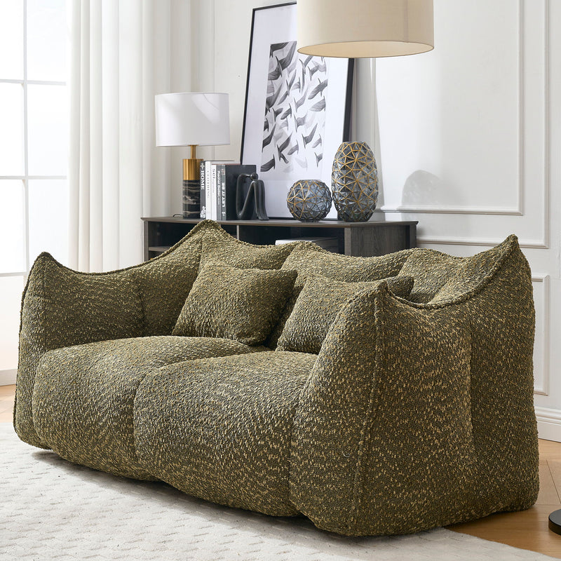 Comfortable Dual Beanbag Chair With High Resilience Foam Core For 2 People