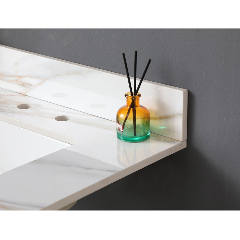 Vanity Top With Undermount Sink And Backsplash, Sintered Stone