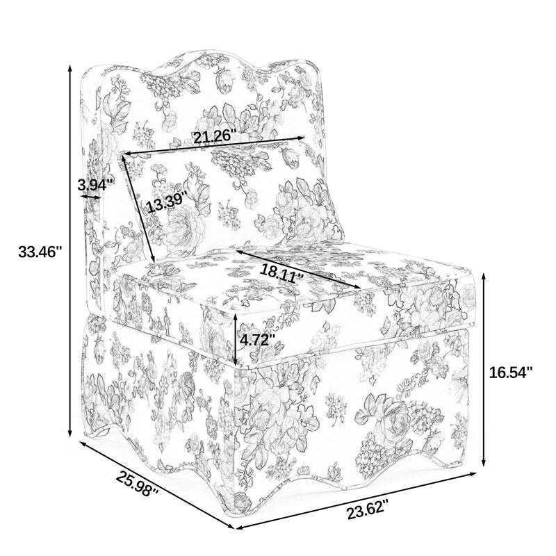 Stylish Flannel Dining Chair With Soft Cushion And Backrest