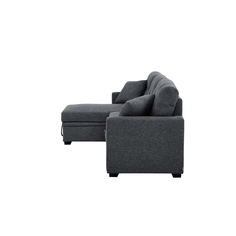 Upholstered Sectional & Pull Out Bed And Chaise Storage