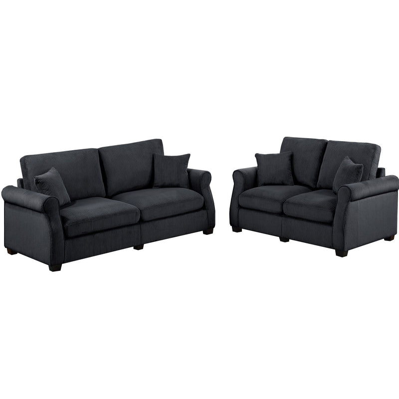Contemporary 2 Piece Sofa Set With Matching Pillows