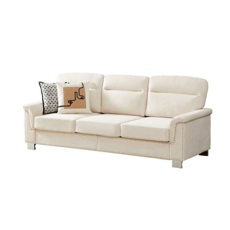 3 Seater Elegant Stationary Sofa