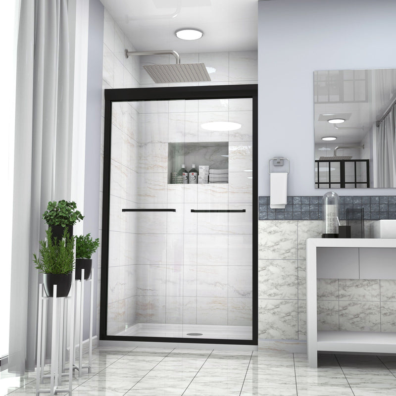 Modern Double Sliding Shower Enclosure, Tempered Glass
