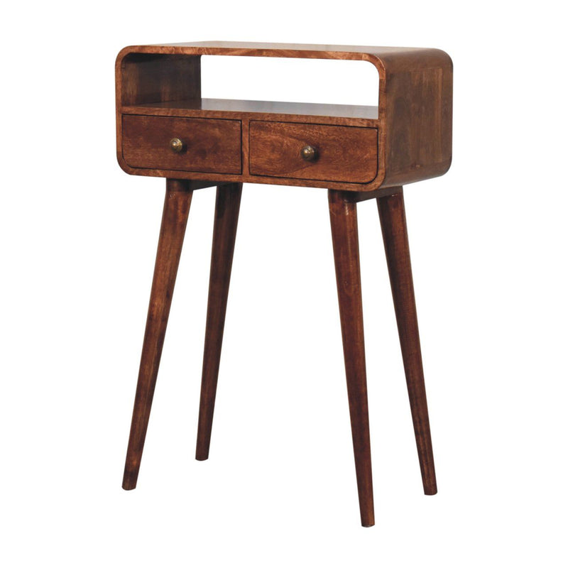 Solid Wood Curved Console Table