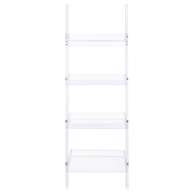 Cimarron - Ladder Bookcase With 4 Shelves - Clear