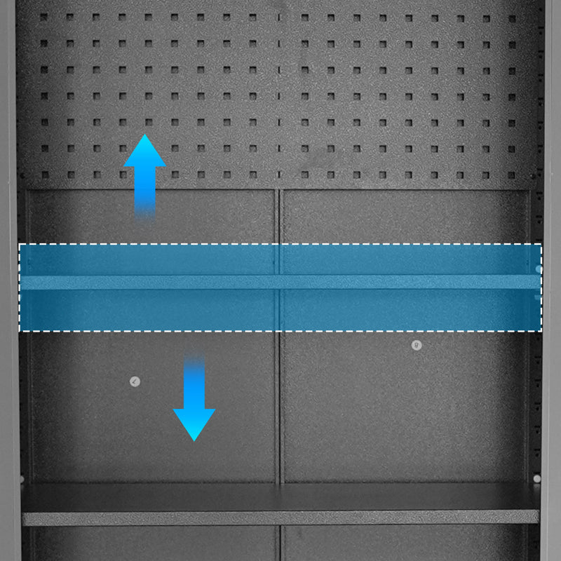 Metal Garage Storage Cabinet With Wheels Heavy Duty Tool Storage Cabinet - Black / Gray