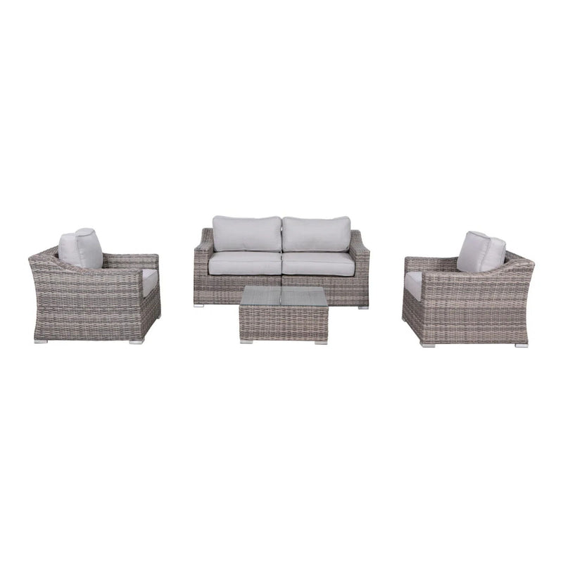 Outdoor Wicker Conversation Set With Cushions, All Weather