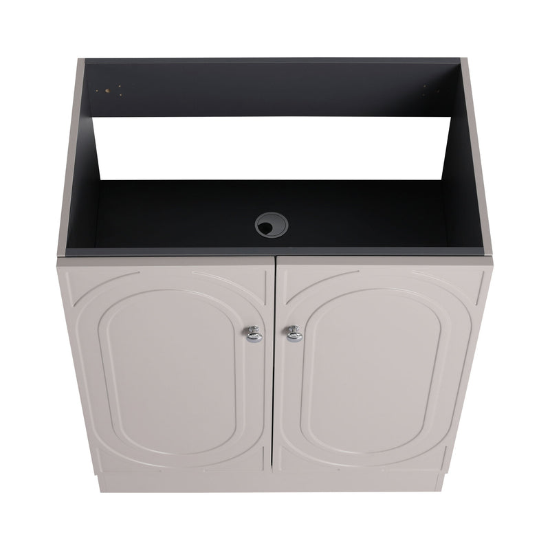 Contemporary Freestanding Bathroom Vanity With Resin Sink & Soft-Close Cabinet Doors