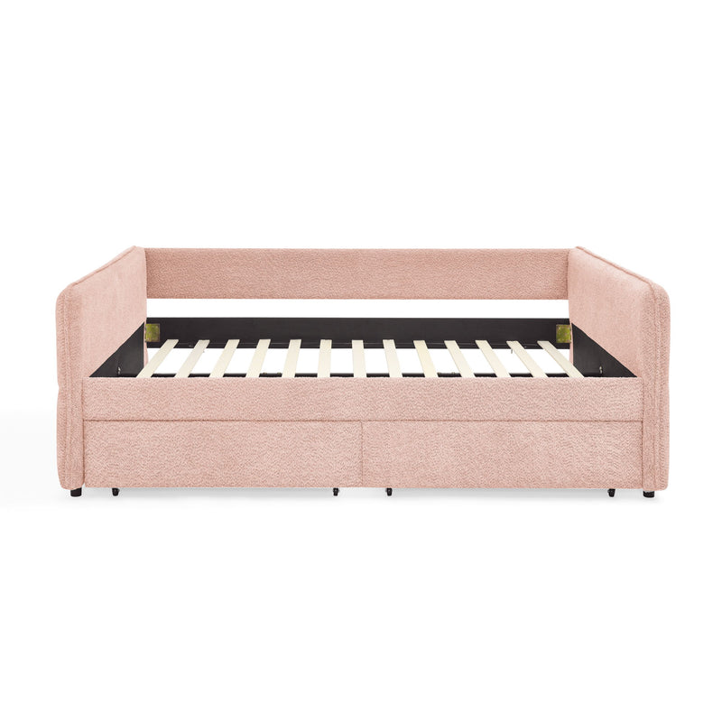 Upholstered Daybed & 2 Drawers
