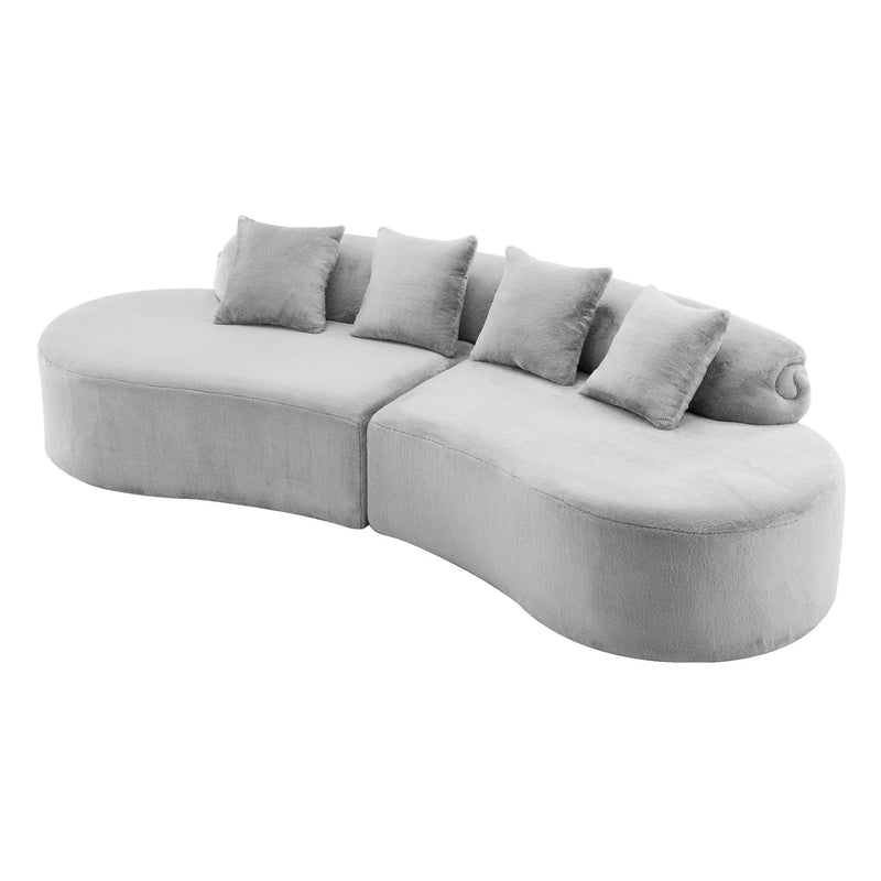 Modern Curved Sofa With Pillows