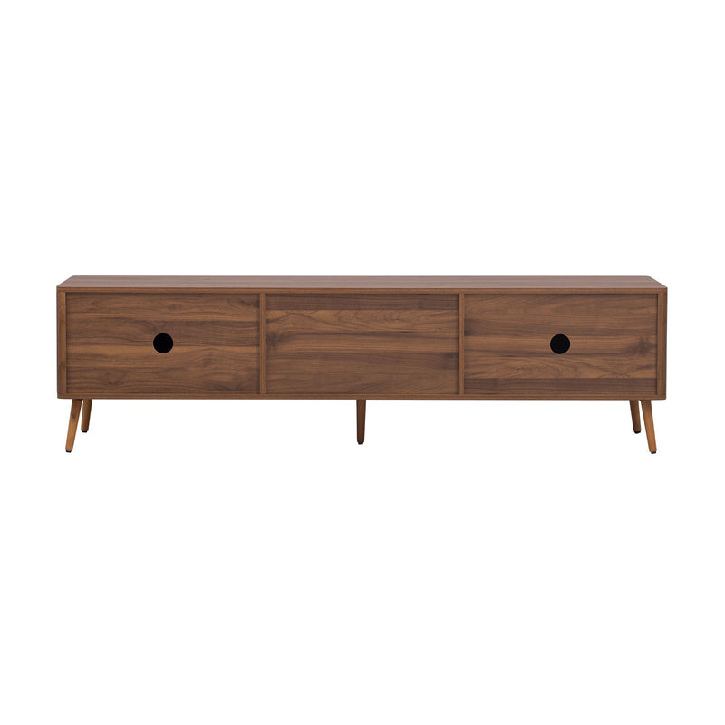 TV Stand With 2 Drawers, Media Console Table For TVs Up To 80'' For Living Room - Walnut