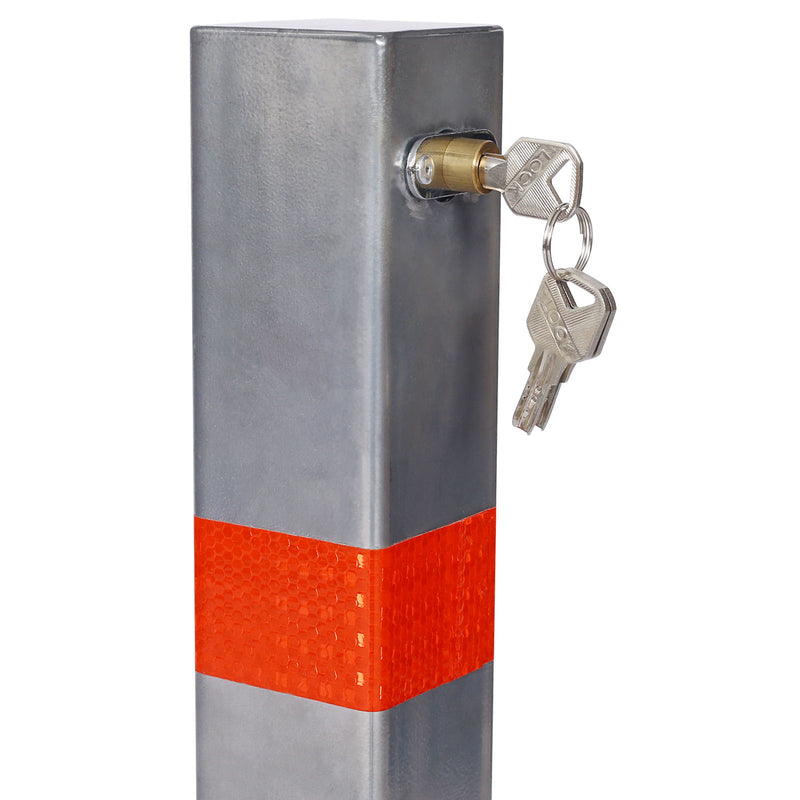 Square Parking Bollard Pole Barrier With Lock For Car Parking Protection And Home Garage Street Decor