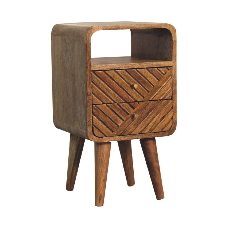 Lille - Mini Curved Nightstand - Oak