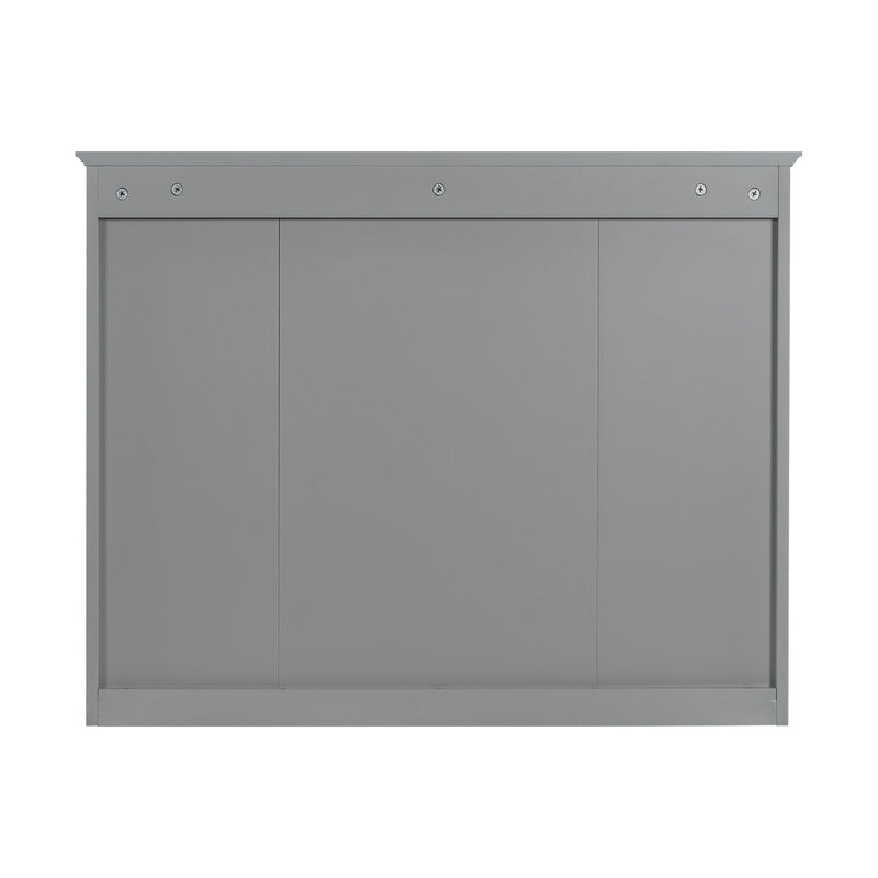 Bathroom Vanity With Mirror Cabinet, Single Sink With 2 Soft Closing Doors And 4 Drawers
