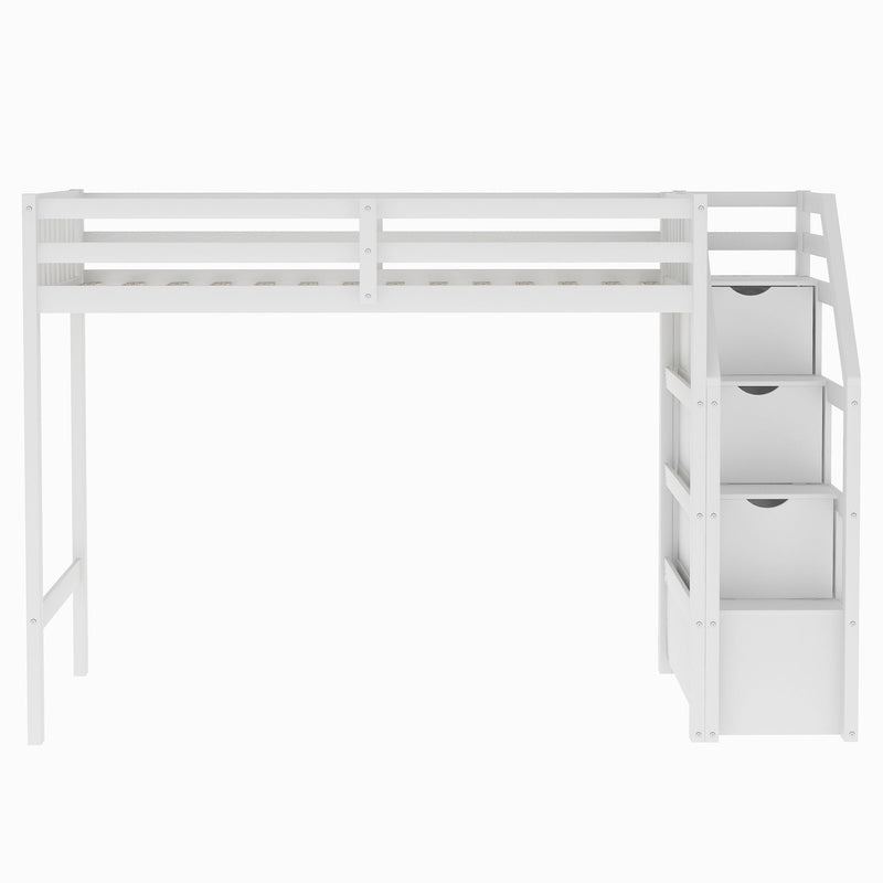 Loft Bed With Staircase And Storage