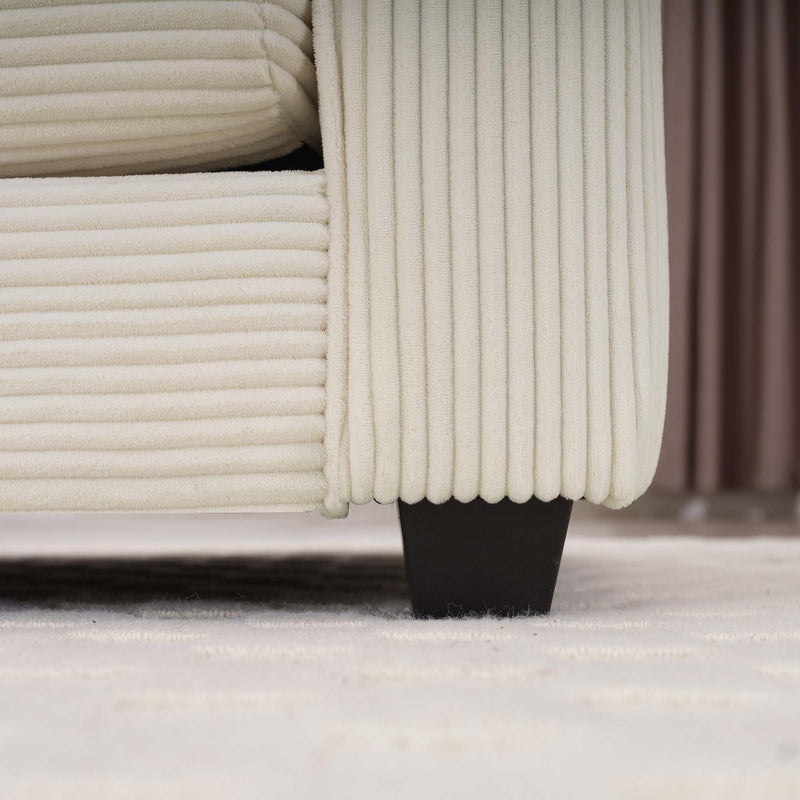 Classic Modern Comfortable Single Chair Deep Seat Sofa With Footstool