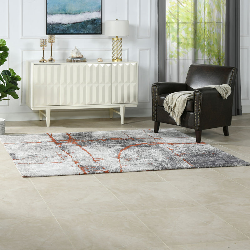 Quarry - 5' X 6.5' Abstract Area Rug - Gray