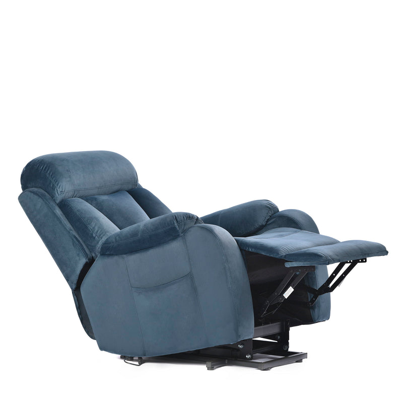 Power Lift Chair Recliner With Remote Control, Electric Reclining Sofa, Fabric Power Recliner For Living Room - Navy Blue