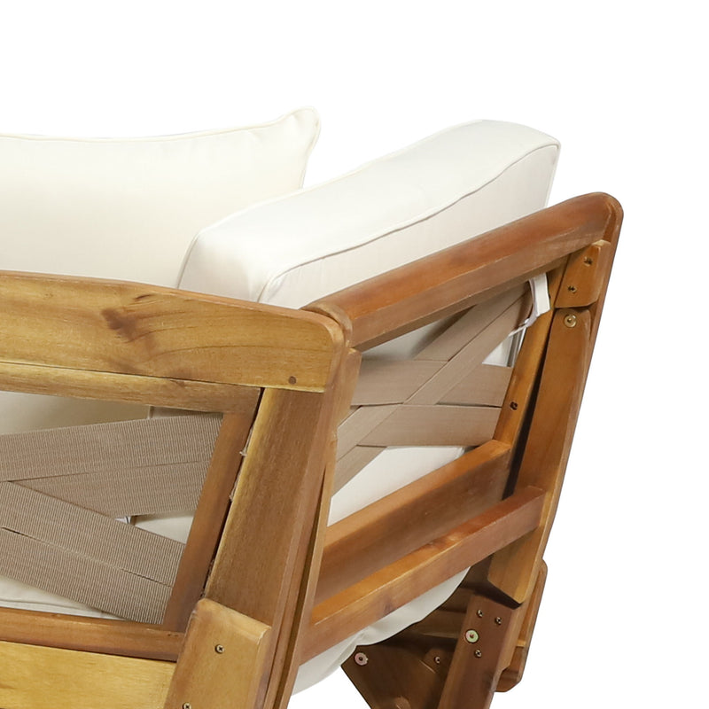 Outdoor Acacia Wood Expandable Daybed With Cushions