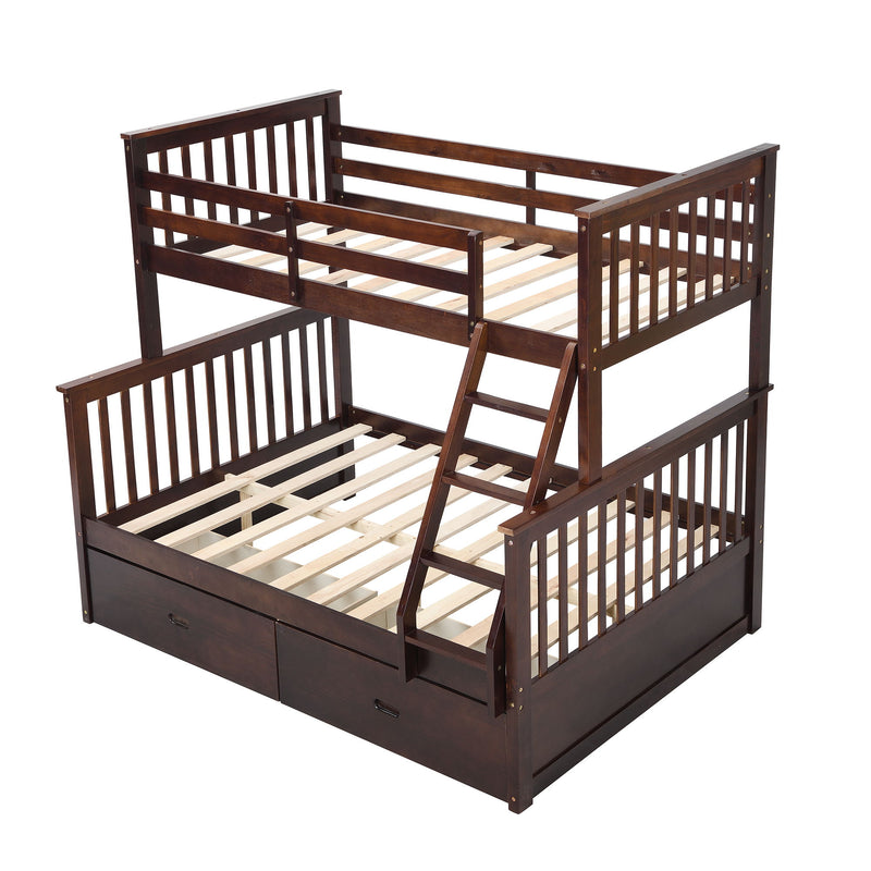 Bunk Bed With Ladder, And Safety Guard Rails