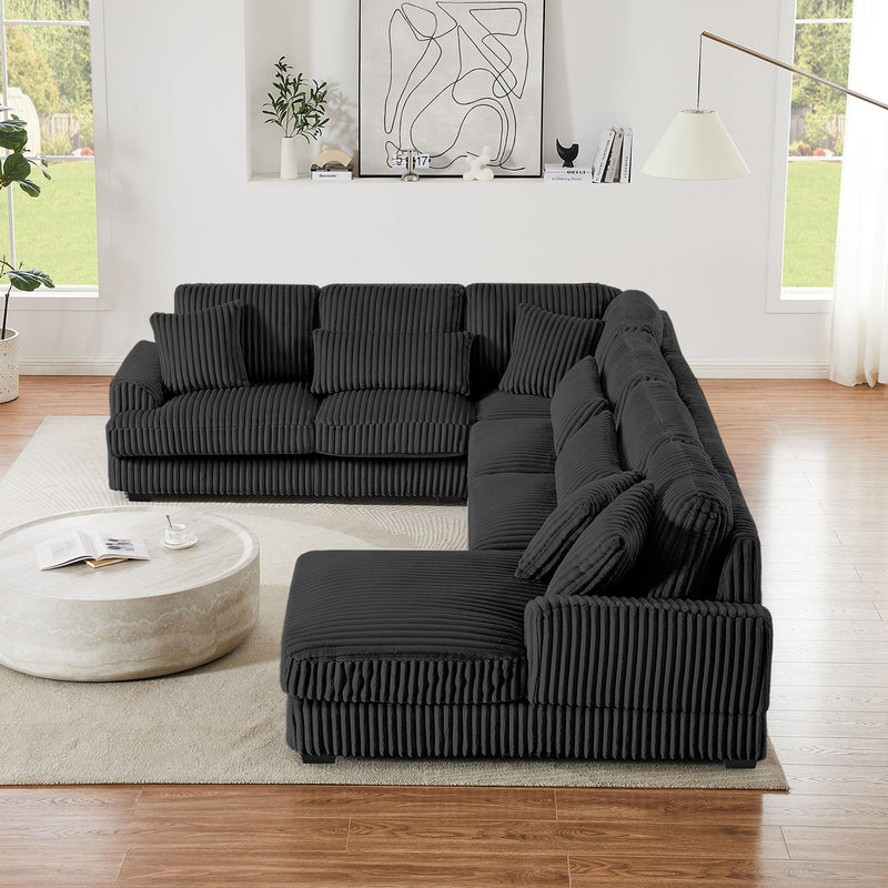 U - Sectional Sofa With Chaise Lounge, Oversized Living Room Couch