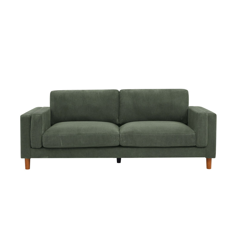 Upholstered Square Arm Sofa - Dark Green