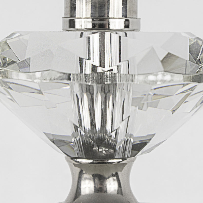 Diamond - Torch Contemporary Crystal Table Lamp (Set of 2) - Clear / Off White / Polished Nickel