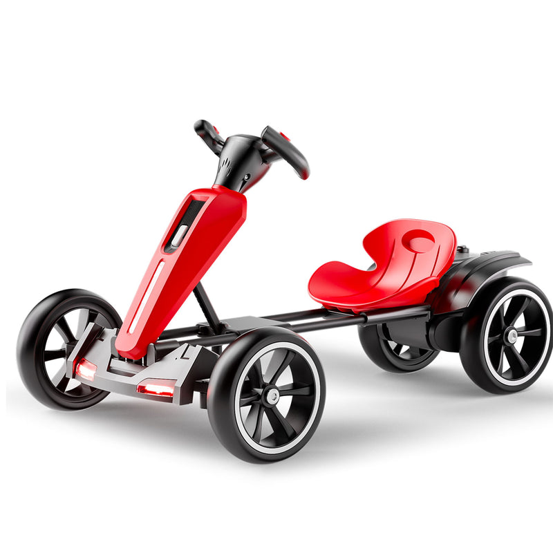 Electric Kids Pedal Go Kart With Adjustable Seat, Foldable Design