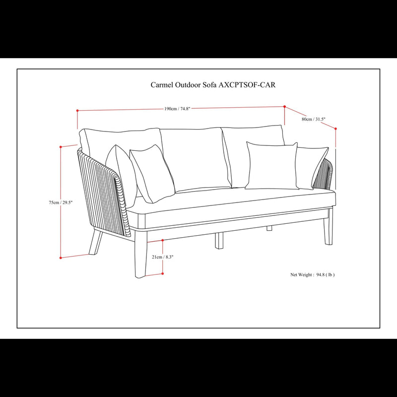 Carmel - Outdoor Sofa - Gray