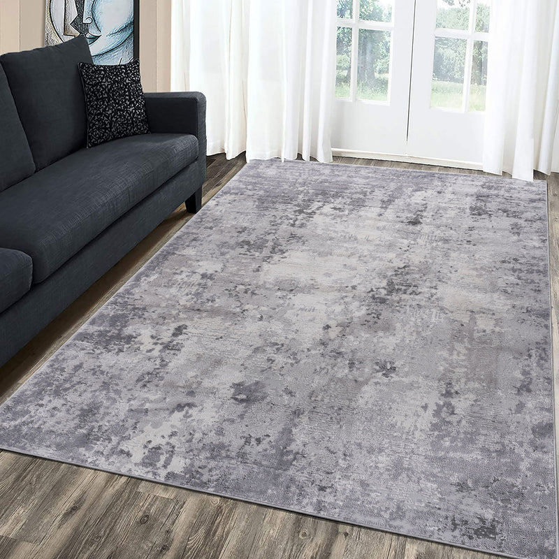Marfi - 8' X 10' Abstract Area Rug - Light Gray