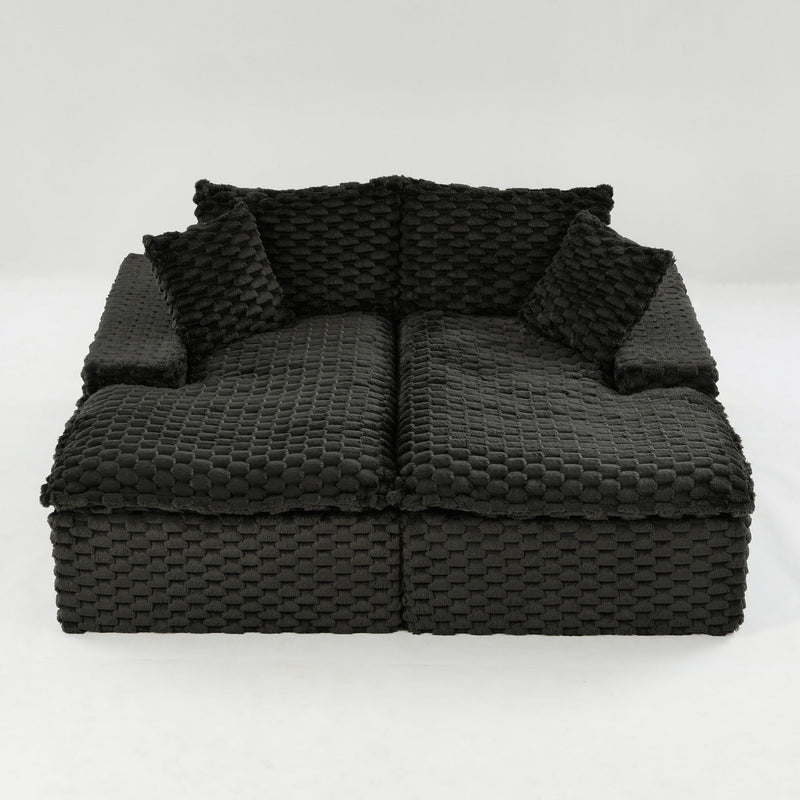 Double Chaise Lounge With Full Compressed Sponge