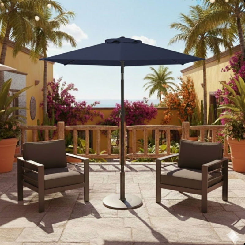Umbrella With Crank Lift & Tilt, UV-Resistant Canopy For Patio