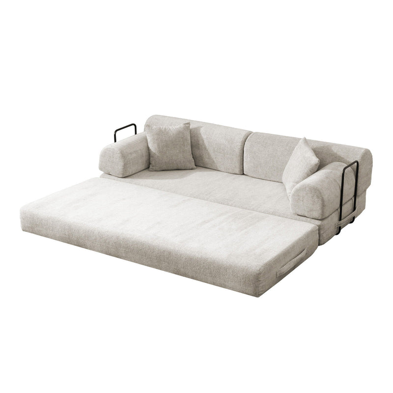 Convertible Sleeper Sofa Bed, Folding Mattress Couch - Light Camel