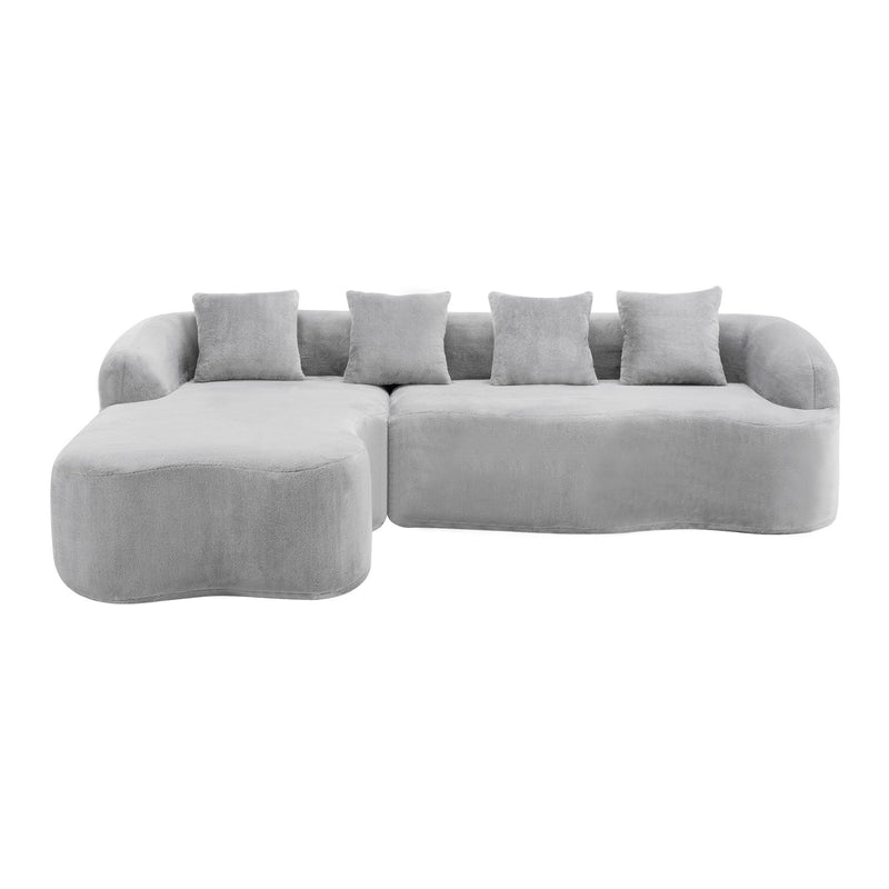 Modular L-Shape Sectional Sofa With Curved Chaise