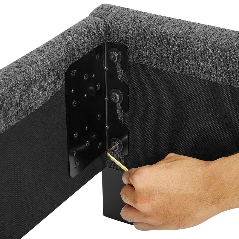 Squares Upholstered Headboard Platform Bed
