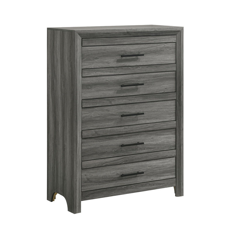 Denver - 5 Drawer Chest - Gray