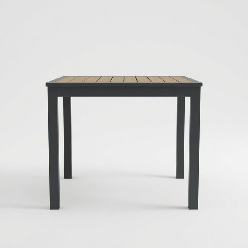 Outdoor Square Patio Slatted Dining Table - Gray