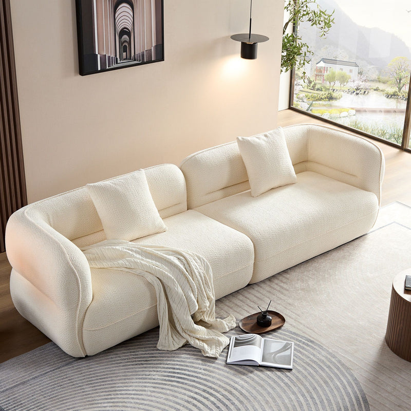 Sectional Sofa With Durable Fabric, Solid Wood Frame, And High Density Sponge Fill